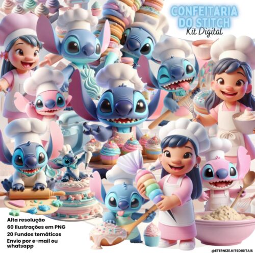 Kit Digital Confeitaria do Stitch