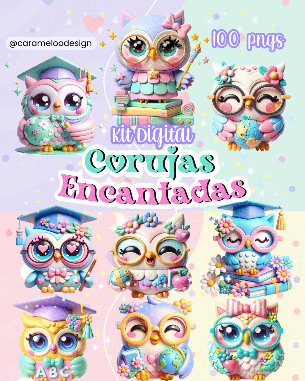 Kit Digital – Corujas Encantadas - Imagem 1