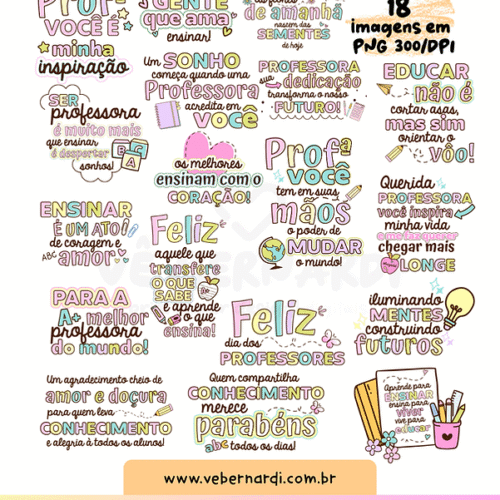 Kit Digital Frases Ilustradas DIA DOS PROFESSORES