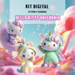 Kit Digital Hello Kitty Unicórnio