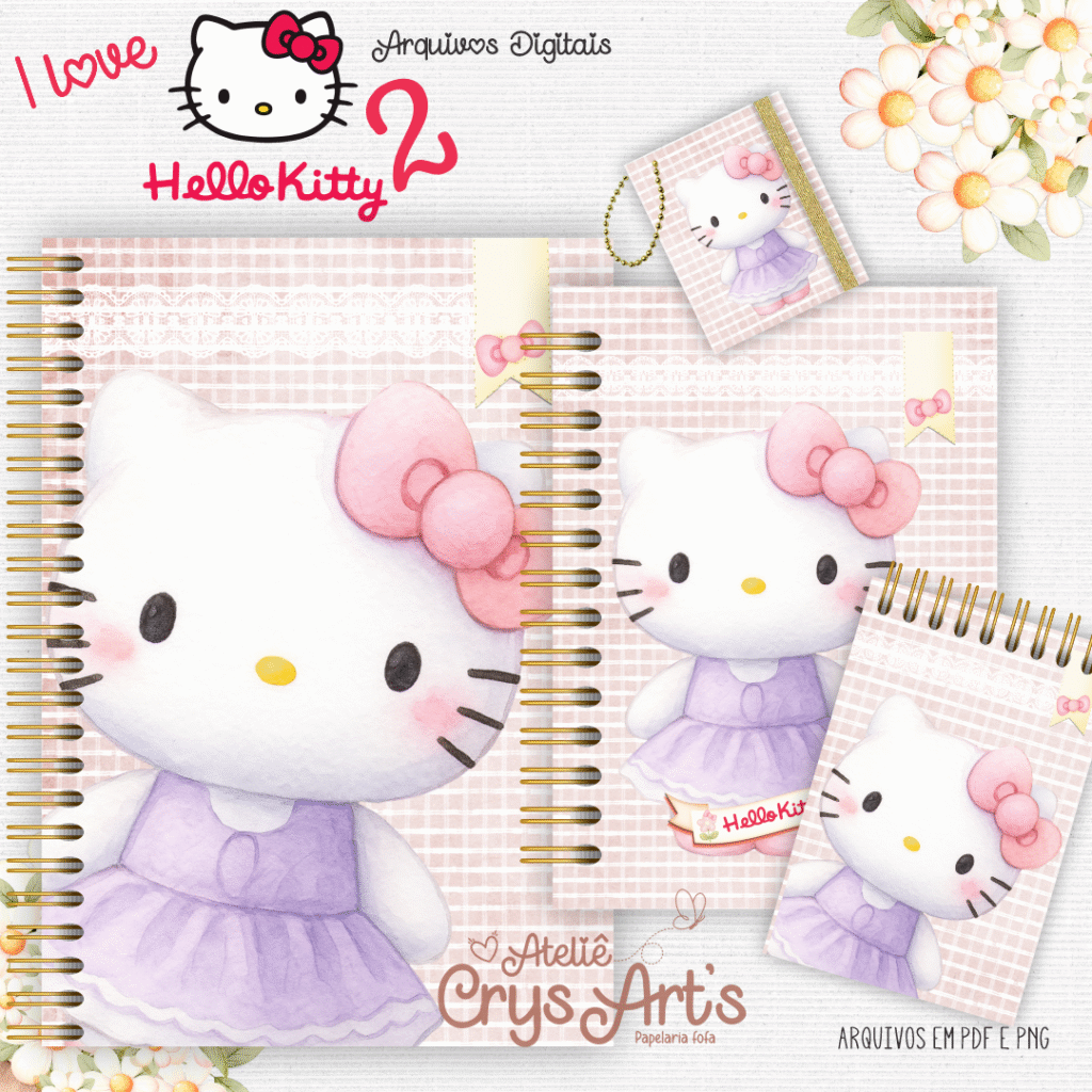Kit Encadernação Hello Kitty - Imagem 1