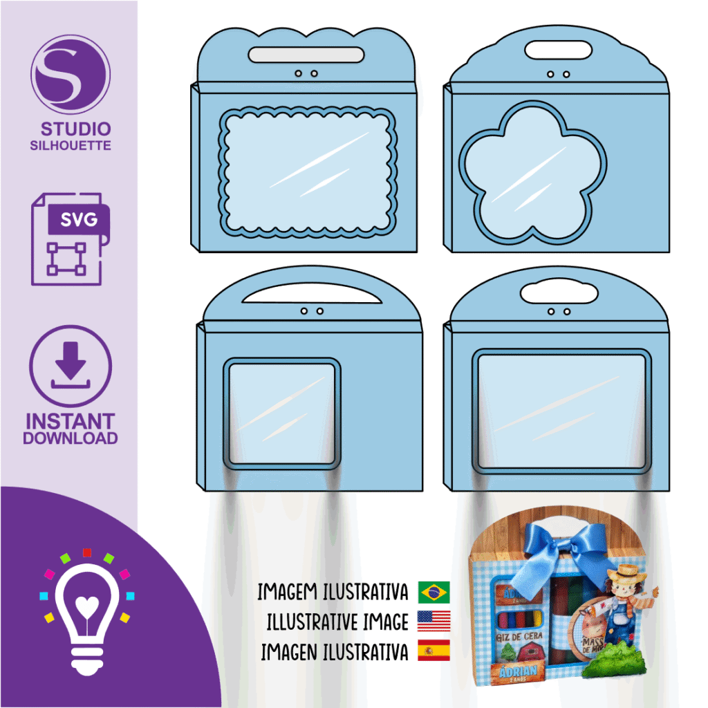 Molde MALETINHA DE ATIVIDADES / MALETA DE DIVERSÃO (STUDIO E SVG) - Imagem 1