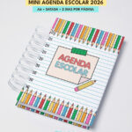 MINI AGENDA ESCOLAR DATADA 2026 | A6 | 2 DIAS POR PÁGINA