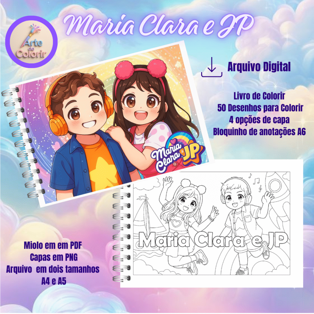 Livro de Colorir Maria Clara e JP (PDF) - Imagem 1
