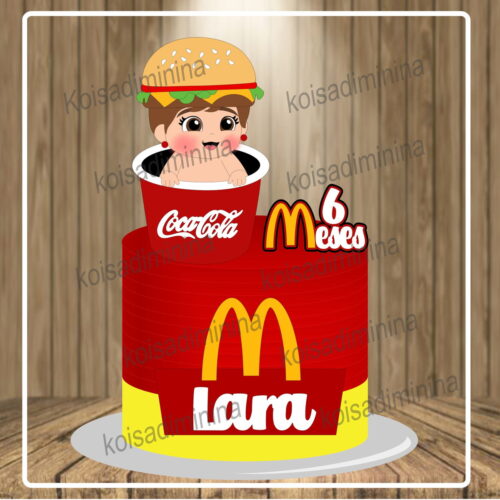 ARQUIVO DE CORTE TOPO DE BOLO Mc Donalds Baby