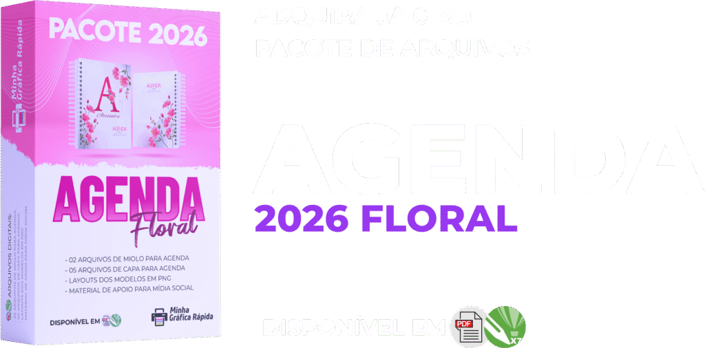 Encadernação - Miolo de Agenda FLORAL 2026 - Imagem 1