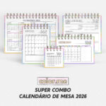 SUPER COMBO de Calendário de mesa para Colorir 2026 | Color.Me