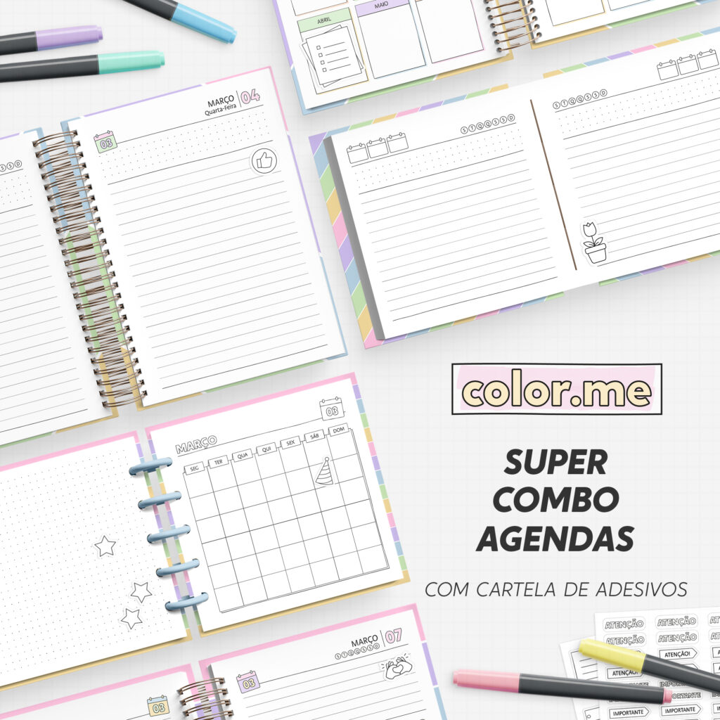 SUPER Combo Agenda para Colorir 2026 | Color.me - Imagem 1