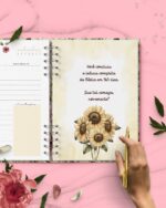 Combo Devocional Leitura da Bíblia 365 dias Católica Evangélica Leitura Livre Flores e Cores - Imagem 6