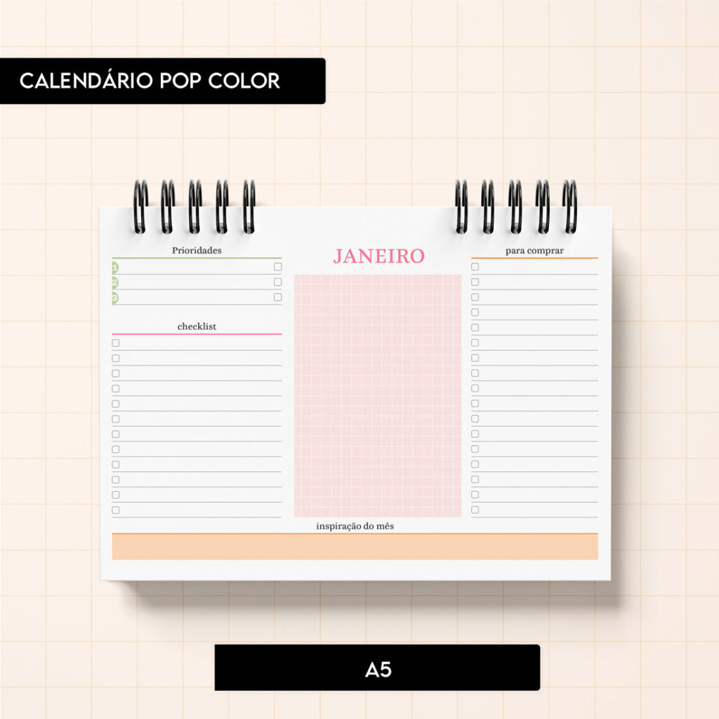 Arquivo digital – Calendário Pop Color 2026 - Imagem 8