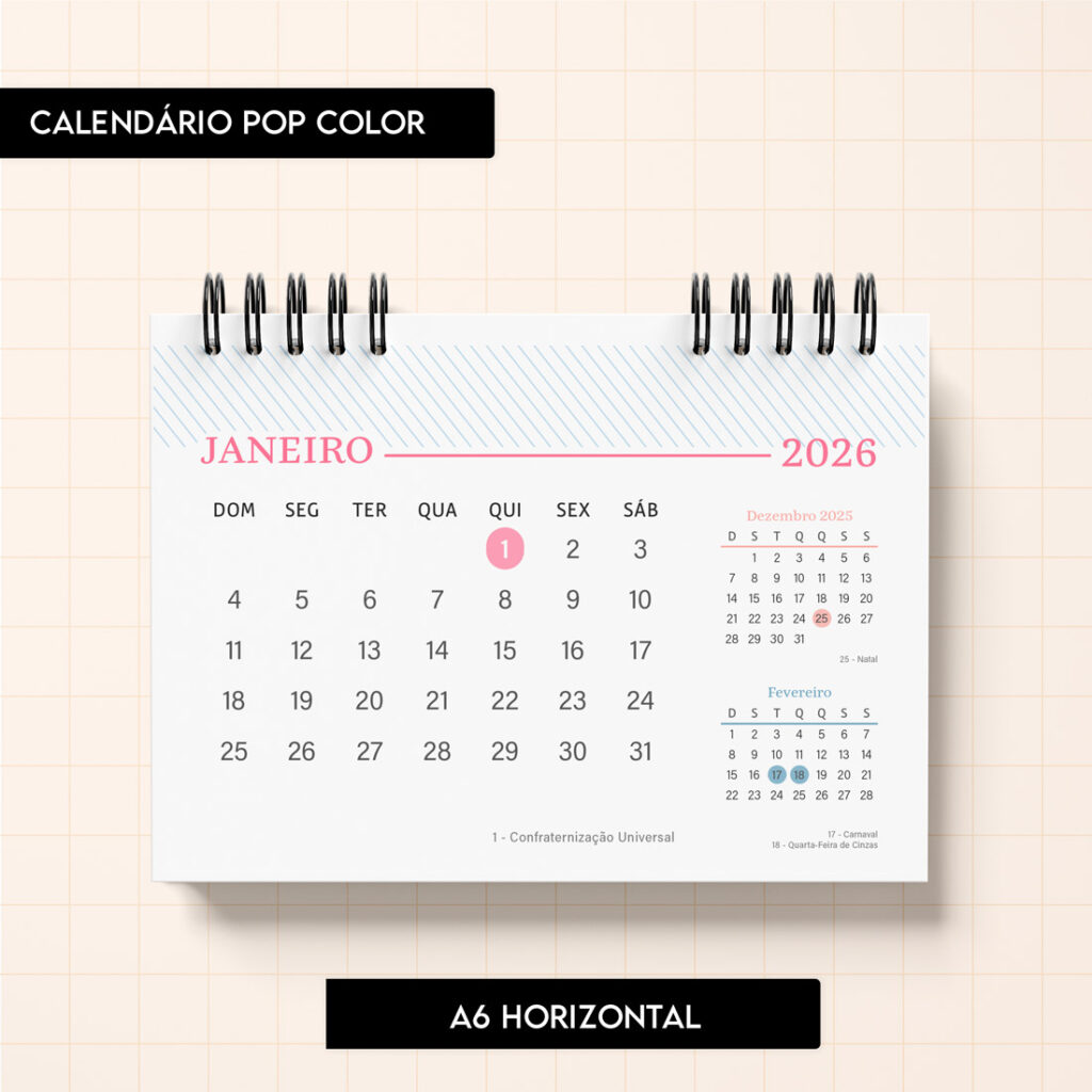 Arquivo digital – Calendário Pop Color 2026 - Imagem 7