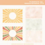Kit Digital Primeira Volta ao Sol (Boho) – Cliparts em aquarela - Imagem 7