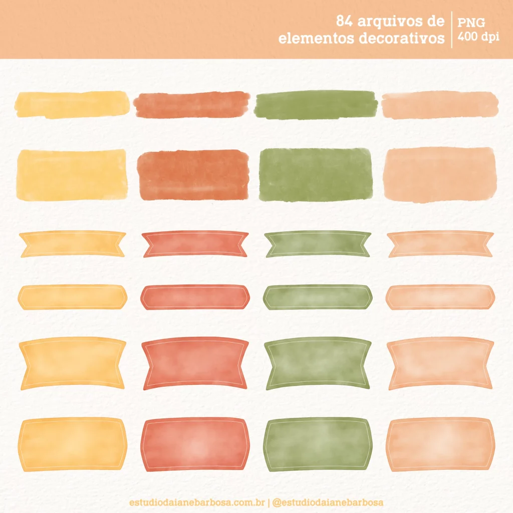 Kit Digital Primeira Volta ao Sol (Boho) – Cliparts em aquarela - Imagem 4