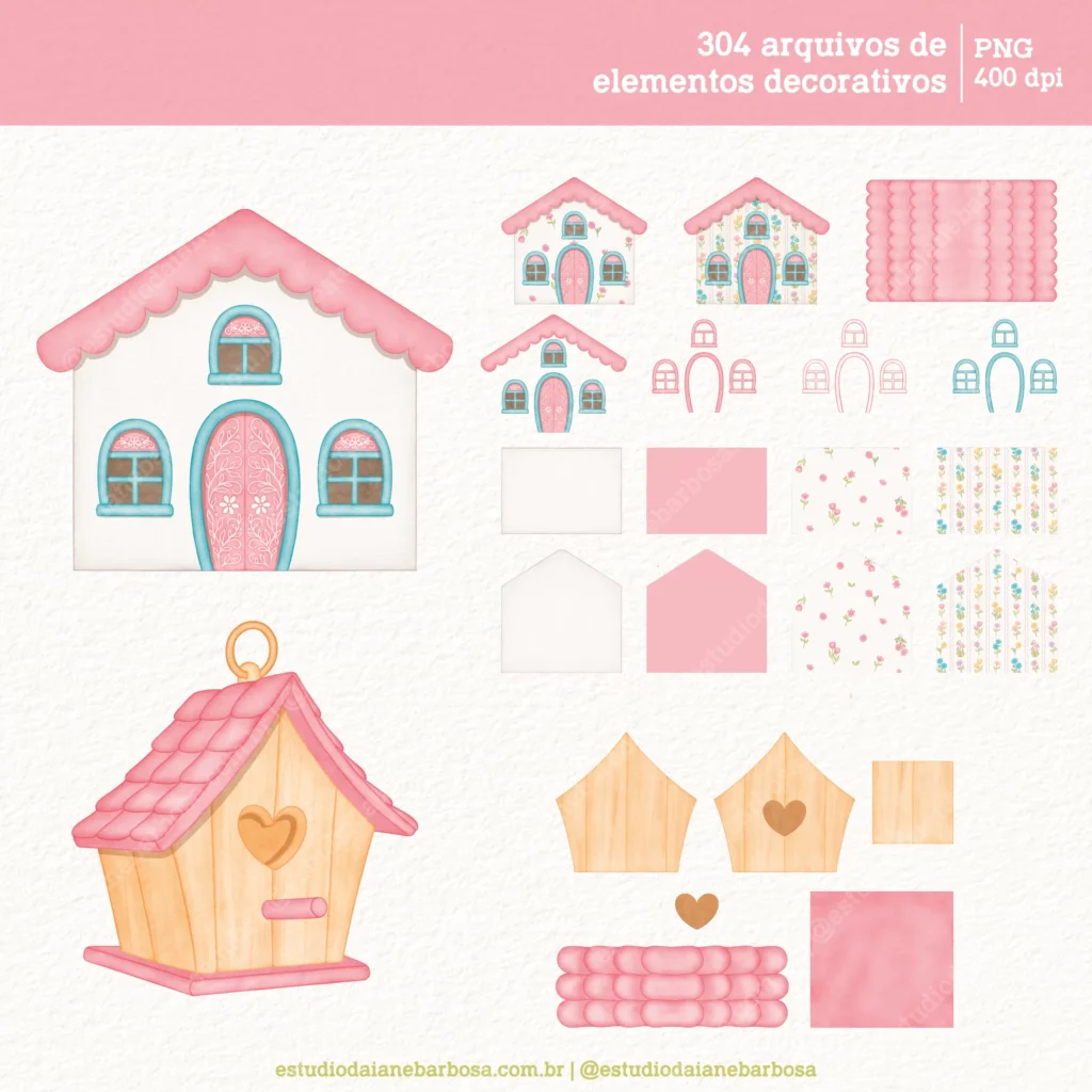 Kit Digital Jardim Secreto 2 – Cliparts em aquarela - Imagem 7
