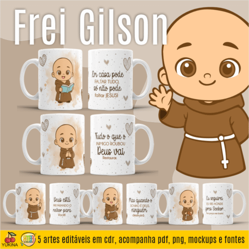 ESTAMPA FREI GILSON CANECAS