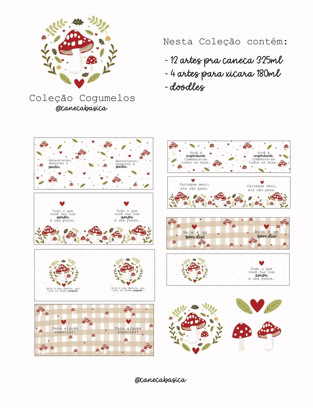 coleçãocogumelos Arquivo Sublimação Cogumelos - Imagem 1