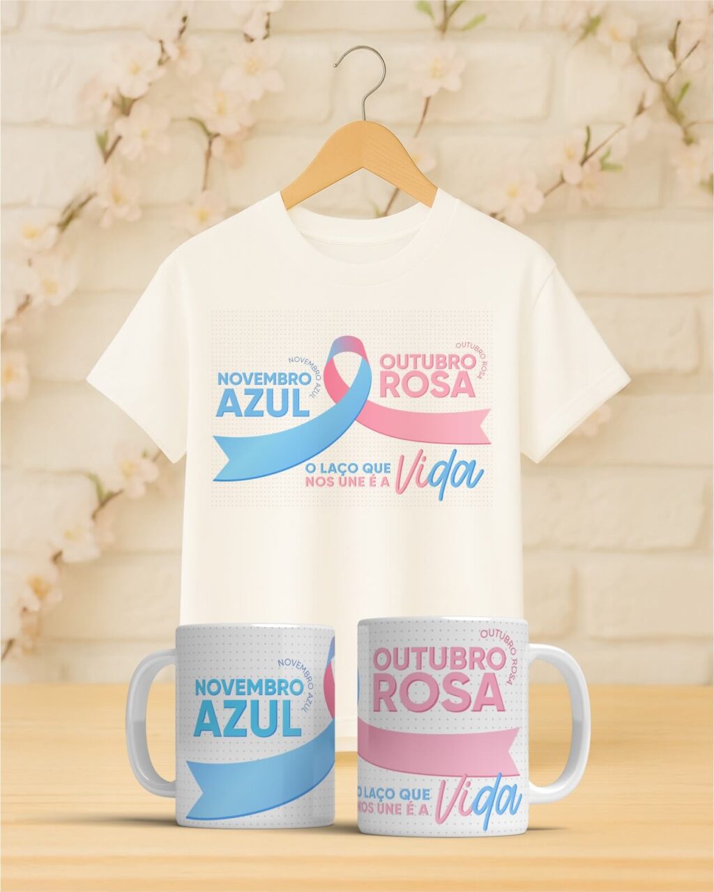 Pacote de Artes Caneca Camisa Out Rosa Nov Azul V4 - Imagem 6
