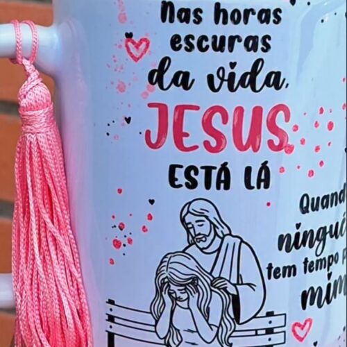 Arte Avulsa – Jesus tá lá 03 versões – Unisex, Feminina, Masculina (Dourada, Rosa, Azul)