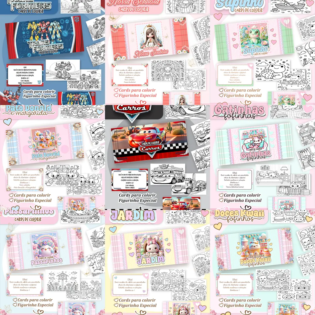 1079 (1) Arquivo Big Cards de Colorir 100 temas - Imagem 2