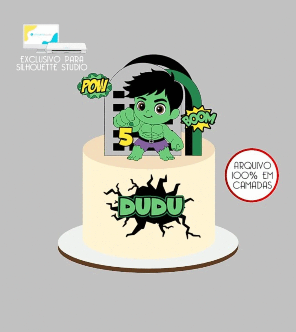 Arquivo Topo de Bolo Hulk Baby - Imagem 1