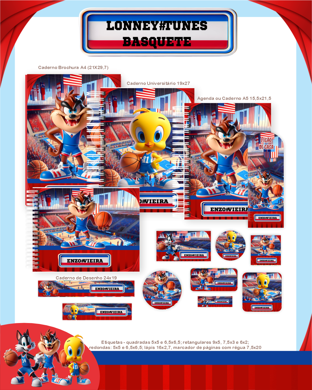 2 Volta as Aulas - LONNEY TUNES BASQUETE - Imagem 2