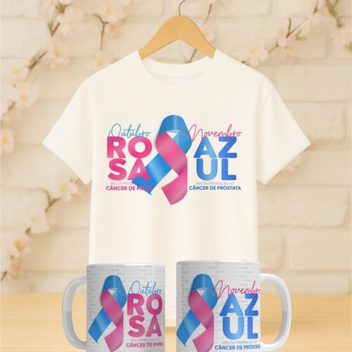 Pacote de Artes Caneca Camisa Out Rosa Nov Azul V4