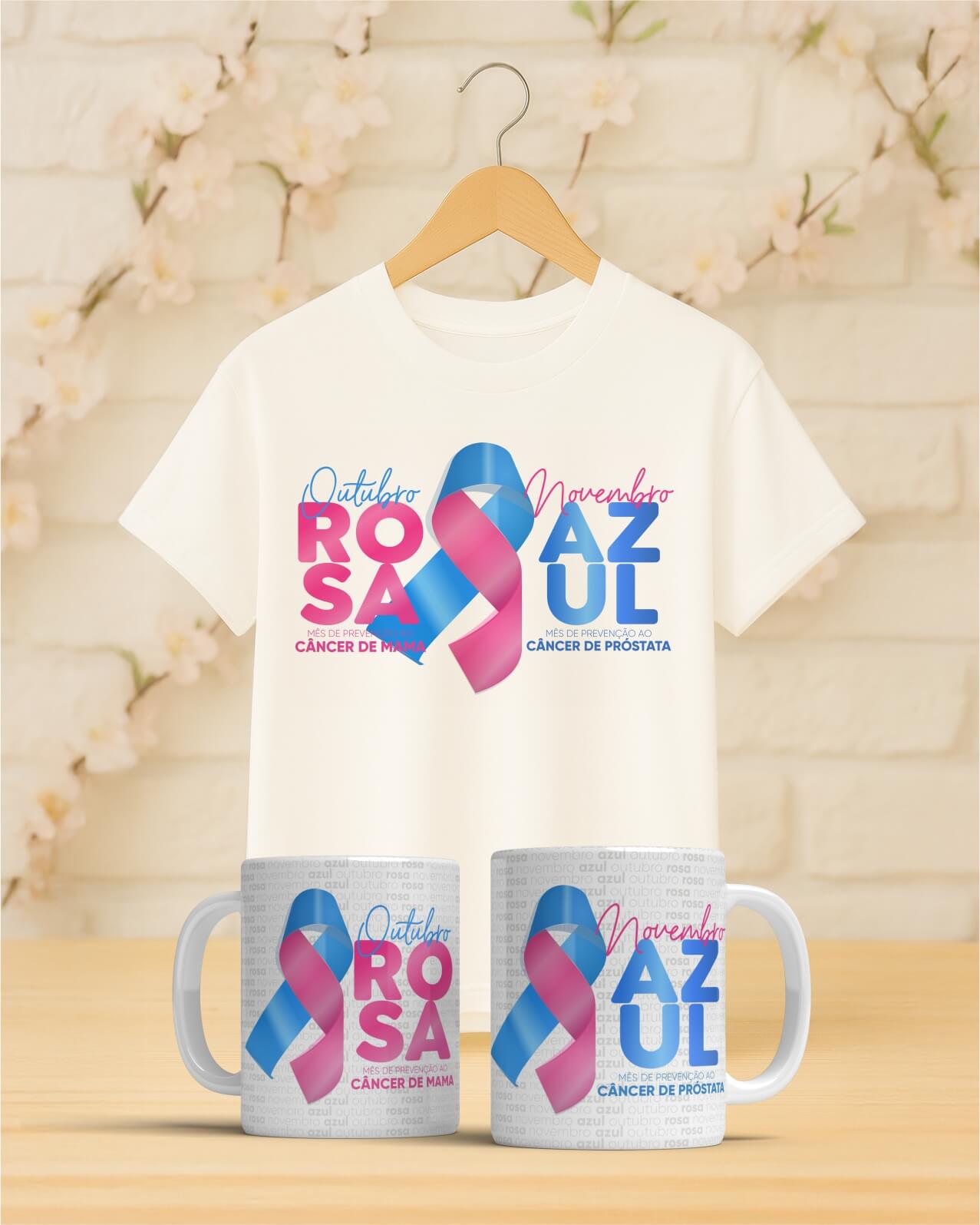 2 Pacote de Artes Caneca Camisa Out Rosa Nov Azul V4 - Imagem 1