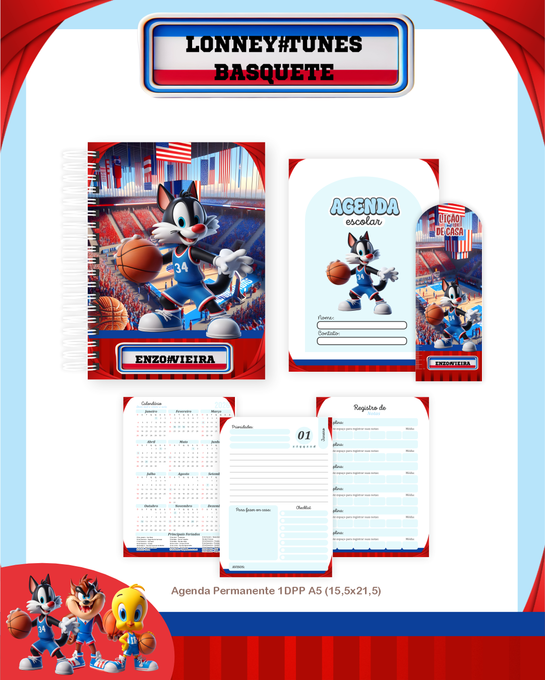 3 Volta as Aulas - LONNEY TUNES BASQUETE - Imagem 3