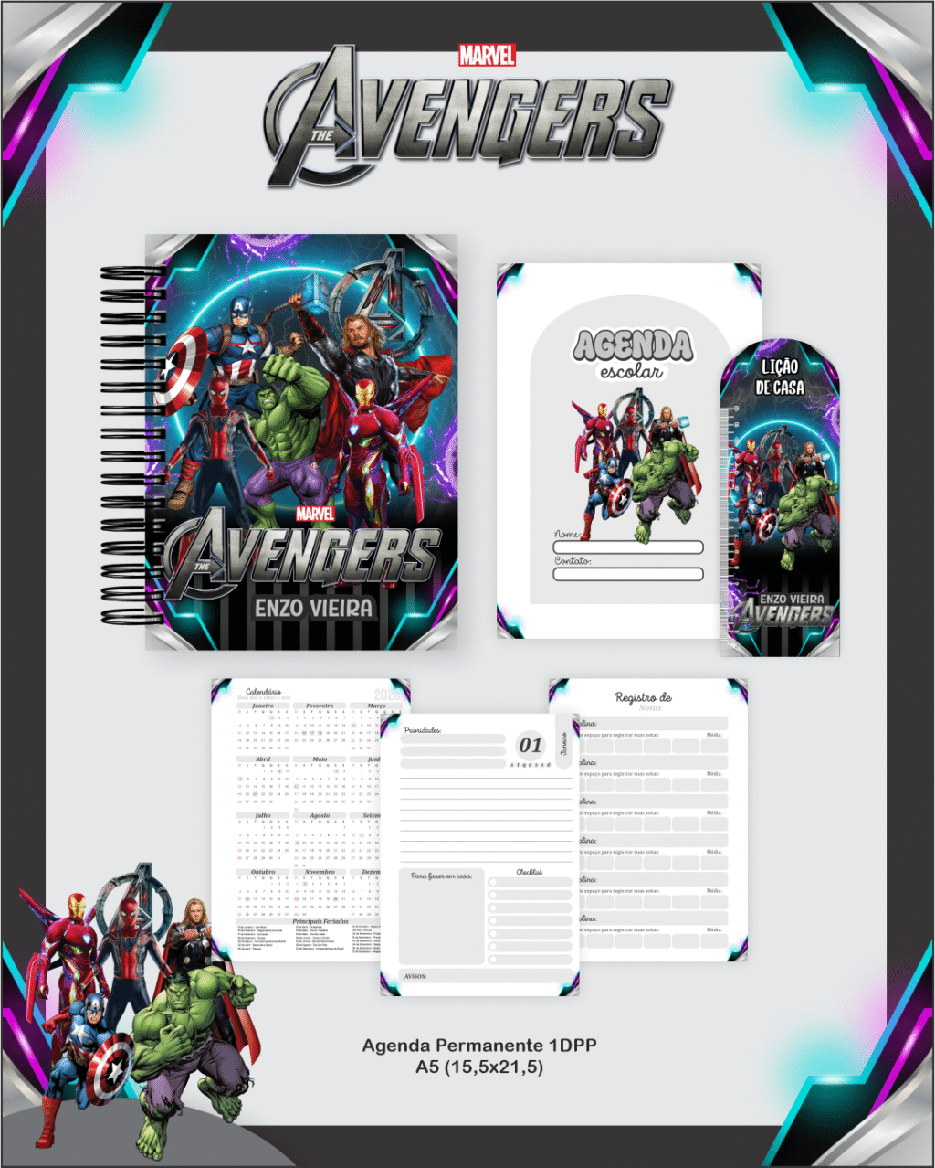 Volta as Aulas - Escolar AVENGERS - Imagem 3