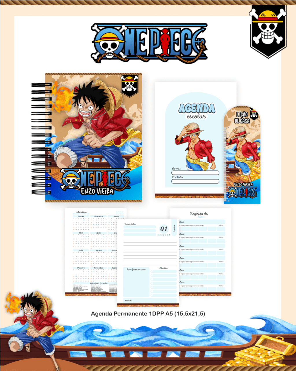 Volta as Aulas - Escolar ONE PIECE - Imagem 2