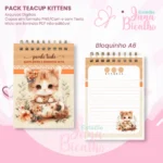 Caderno Pautado A5+Bloquinho A6 Teacup kittens - Imagem 2