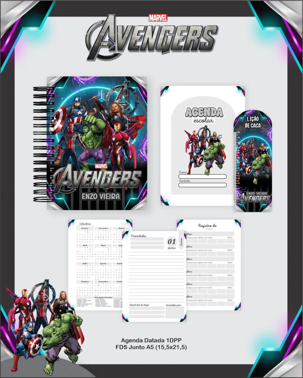 Volta as Aulas - Escolar AVENGERS - Imagem 4