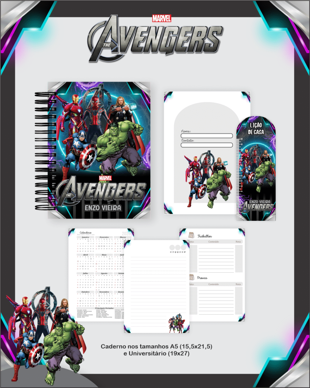 Volta as Aulas - Escolar AVENGERS - Imagem 2