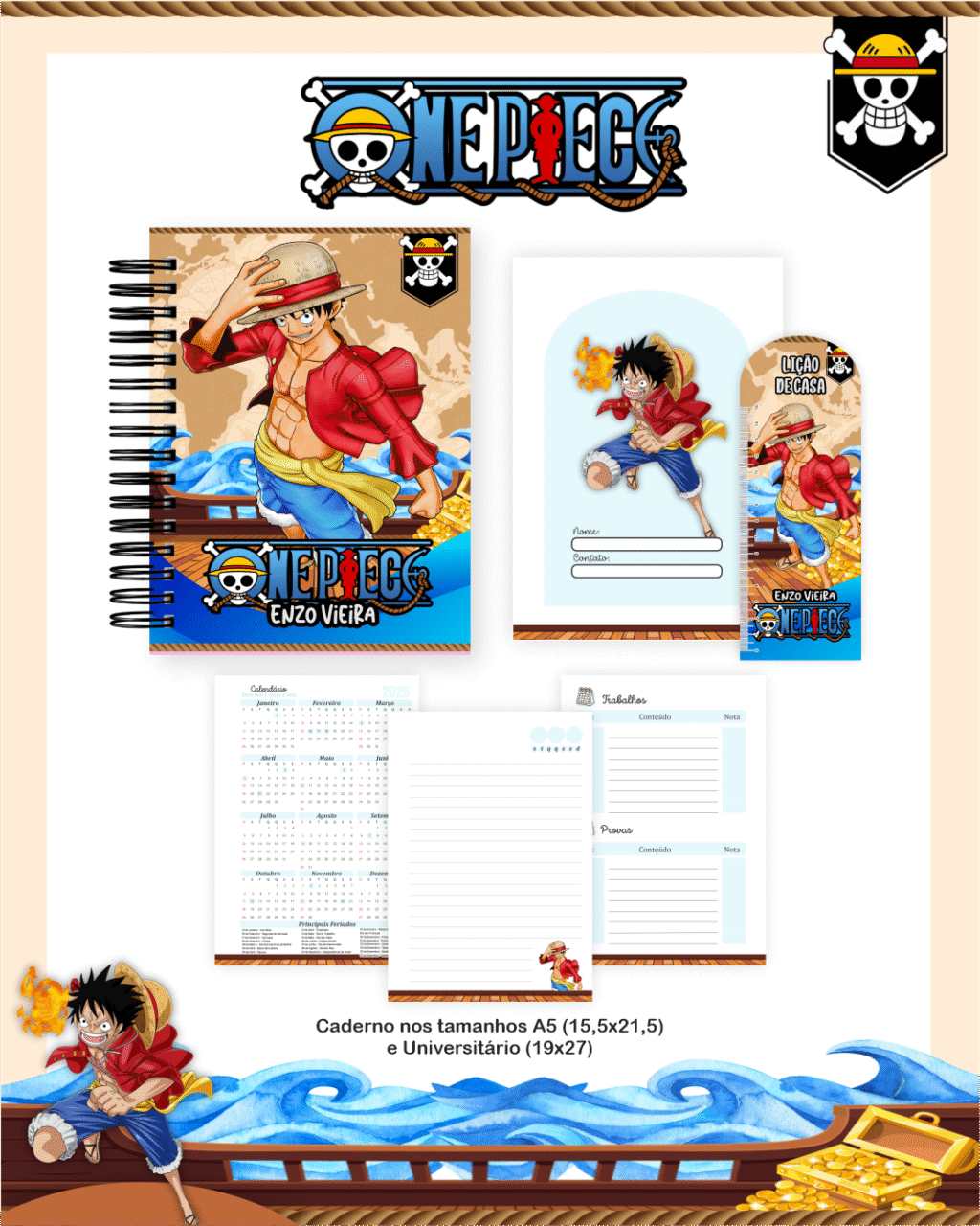 Volta as Aulas - Escolar ONE PIECE - Imagem 4