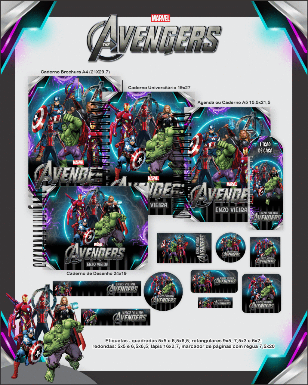 Volta as Aulas - Escolar AVENGERS - Imagem 1