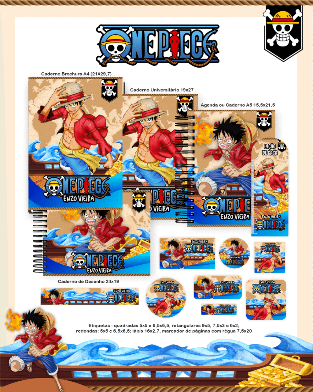 Volta as Aulas - Escolar ONE PIECE - Imagem 1