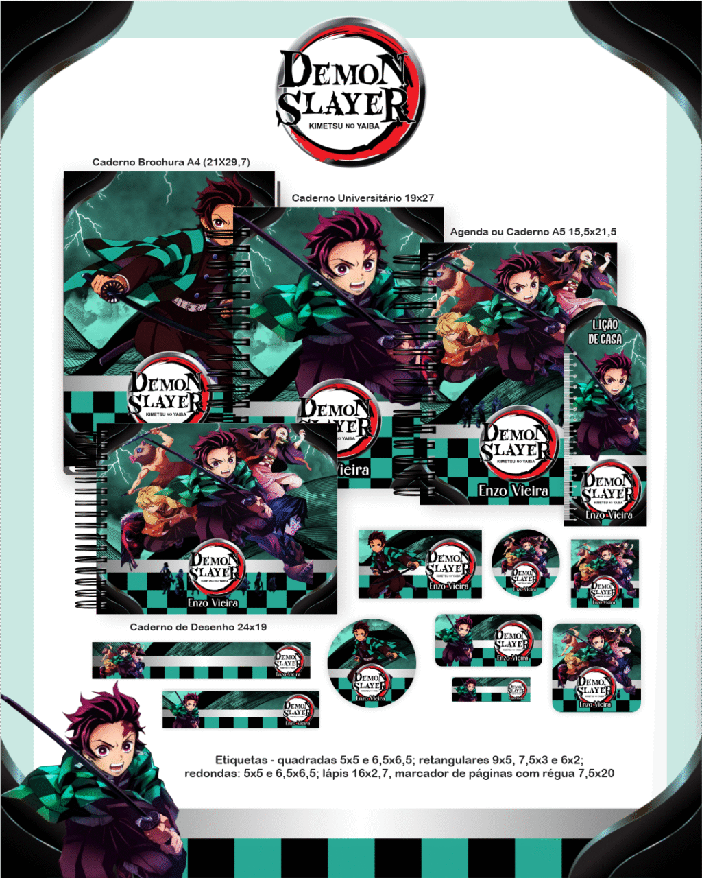 Volta as Aulas - Escolar DEMON SLAYER - Imagem 1