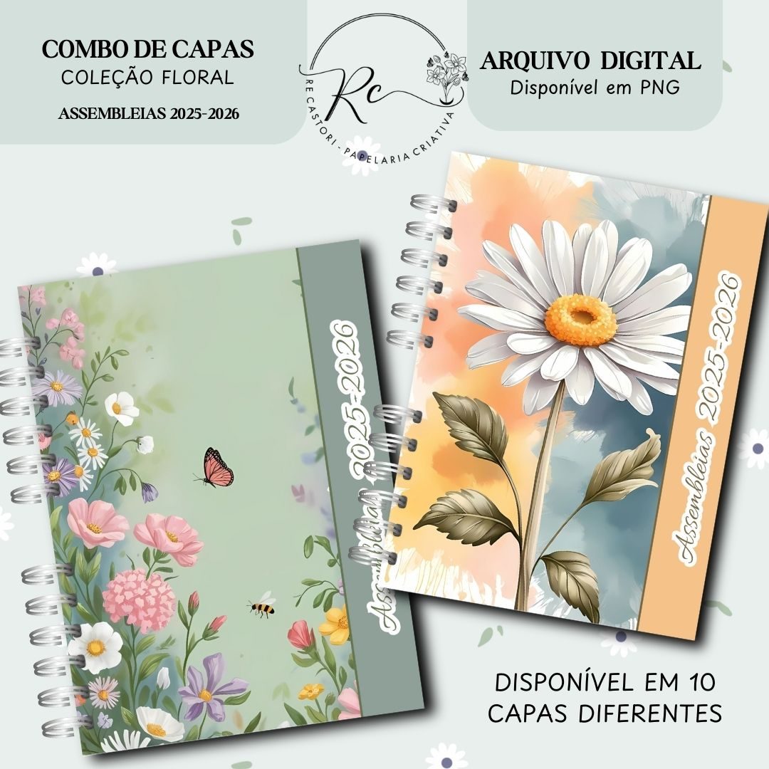 6-5 KIT DIGITAL COMBO DE CAPAS PARA ASSEMBLEIAS 2025-2026 – TEMA FLORAL - Imagem 4