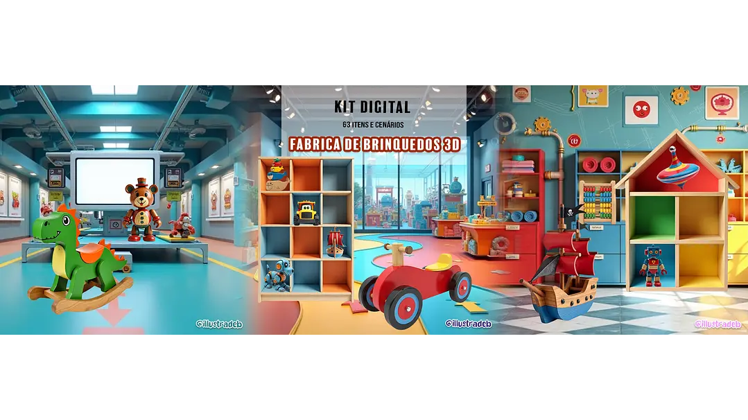 606 (1) Kit Digital Fábrica de Brinquedos 3D - Imagem 1