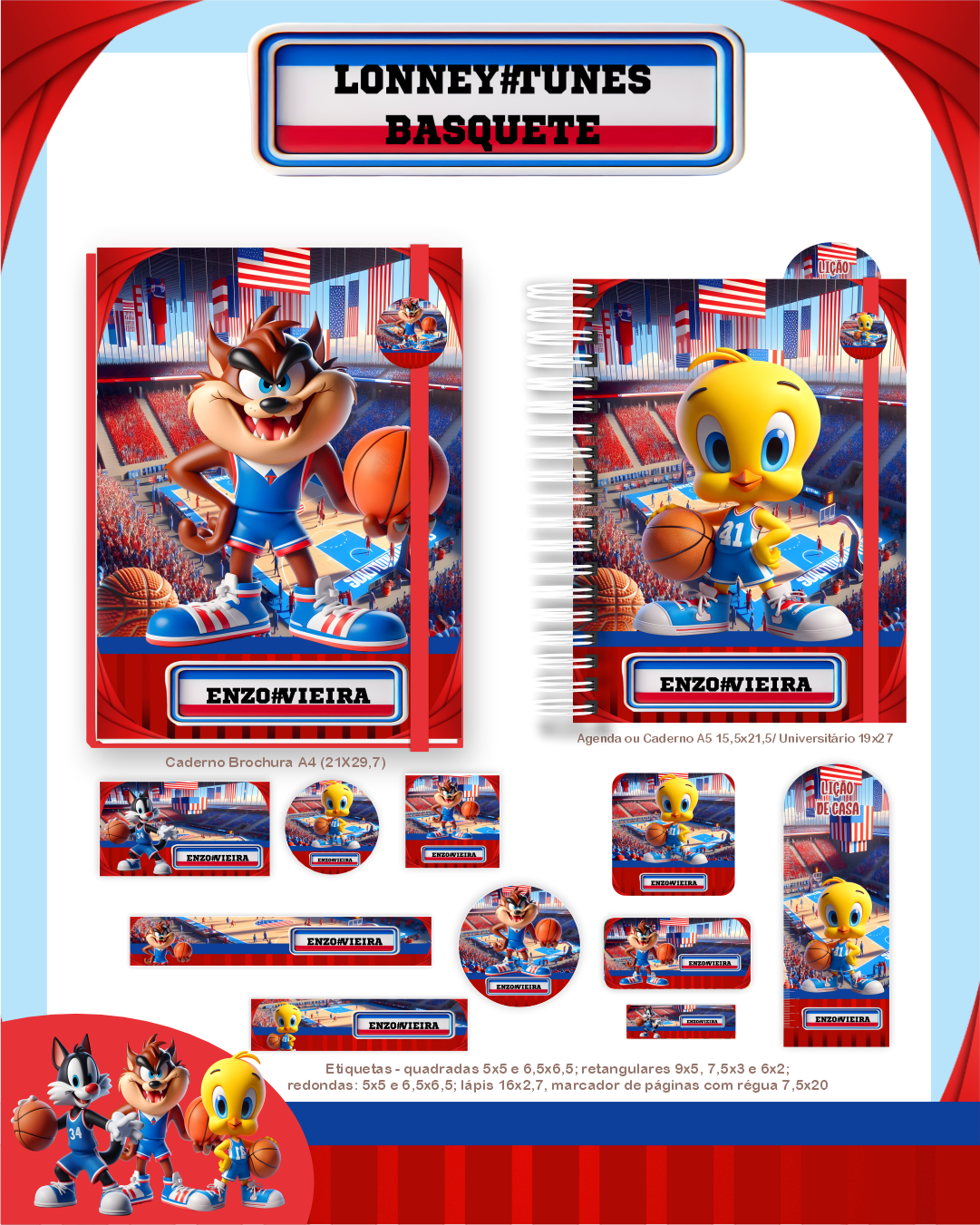 67) LONNEY TUNES BASQUETE Volta as Aulas - LONNEY TUNES BASQUETE - Imagem 1