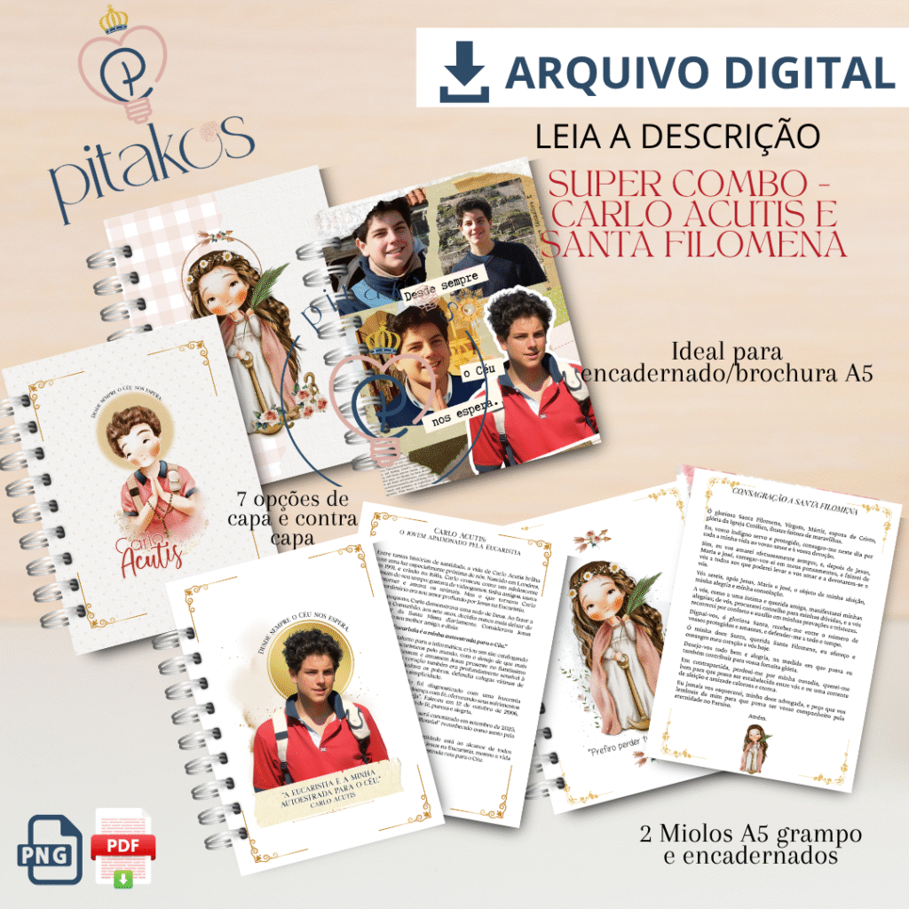 SUPER COMBO ou INDIVIDUAL CARLO ACUTIS E SANTA FILOMENA - Imagem 1