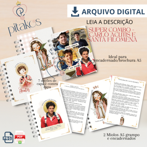 SUPER COMBO ou INDIVIDUAL CARLO ACUTIS E SANTA FILOMENA