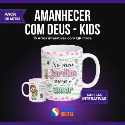 Arte Canecas Amanhecer Com Deus Kids