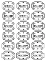 Arquivo Digital DTF UV Biscoito Vintage (A4) Preto e Branco