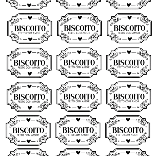 Arquivo Digital DTF UV Biscoito Vintage (A4) Preto e Branco