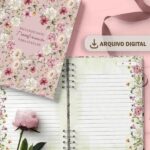 Arquivo Kit 5 Capas e 5 Miolos Pautado Coleção Flores e Cores