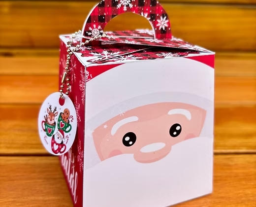 CAIXA-PARA-MINI-PANETONE-EM-PDF Arquivo digital Caixa Mini Panetone Natal - Imagem 1