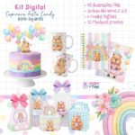 KIT DIGITAL CAPIVARA FESTA CANDY