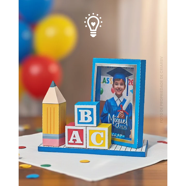 CENTRO DE MESA ABC BASE BAIXA CENTRO DE MESA ABC (STUDIO, SILHOUETTE E SVG) - Imagem 1