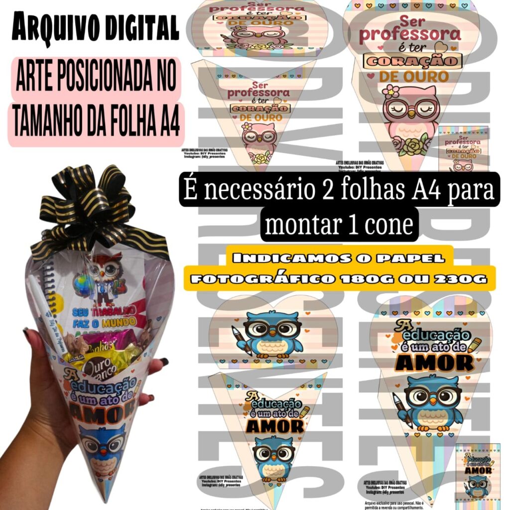 Dia dos Professores - COMBO 2 ARTES DE CONE ESPECIAL - Imagem 1